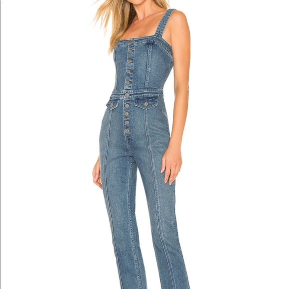 grlfrnd denim jumpsuit
